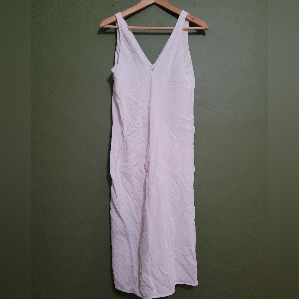 Everlane White Sleeveless V-Neck Midi Dress – Size 2